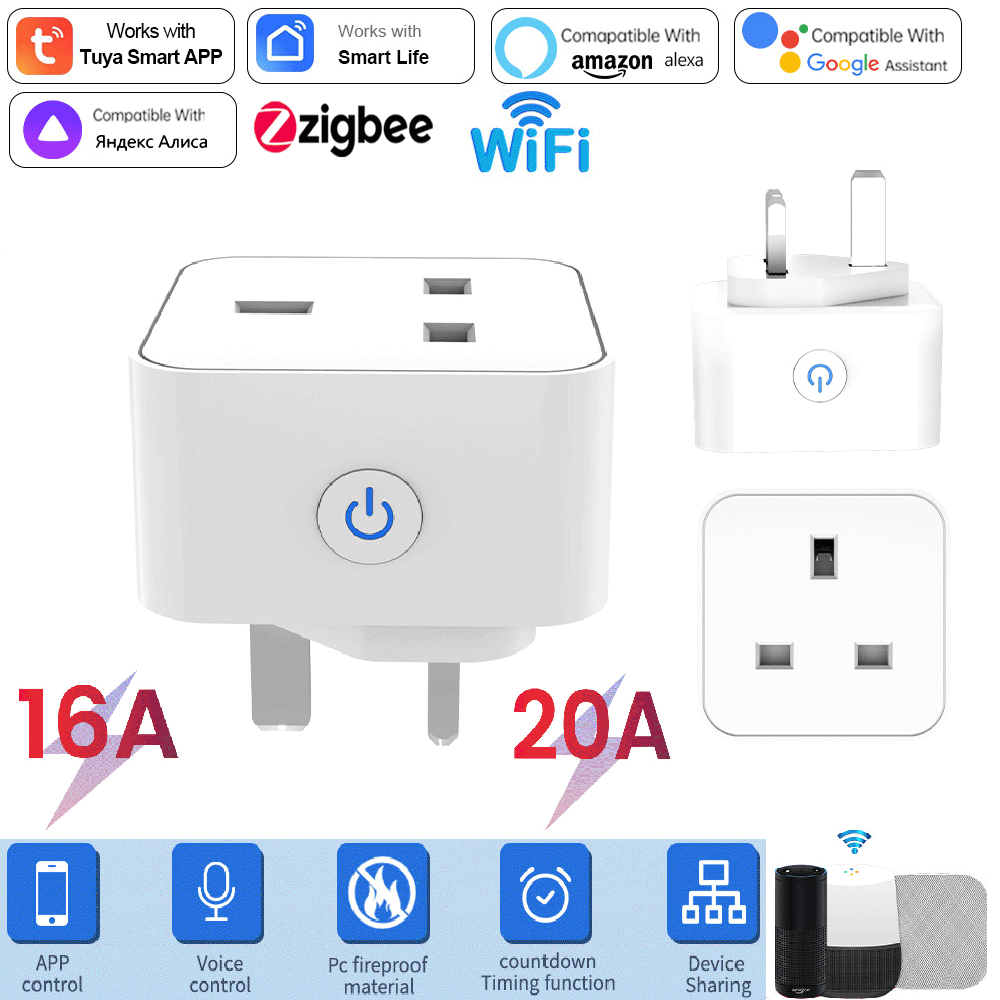 Wifi Smart Plug - Tuya Smart Socket 16A/20A WiFi of