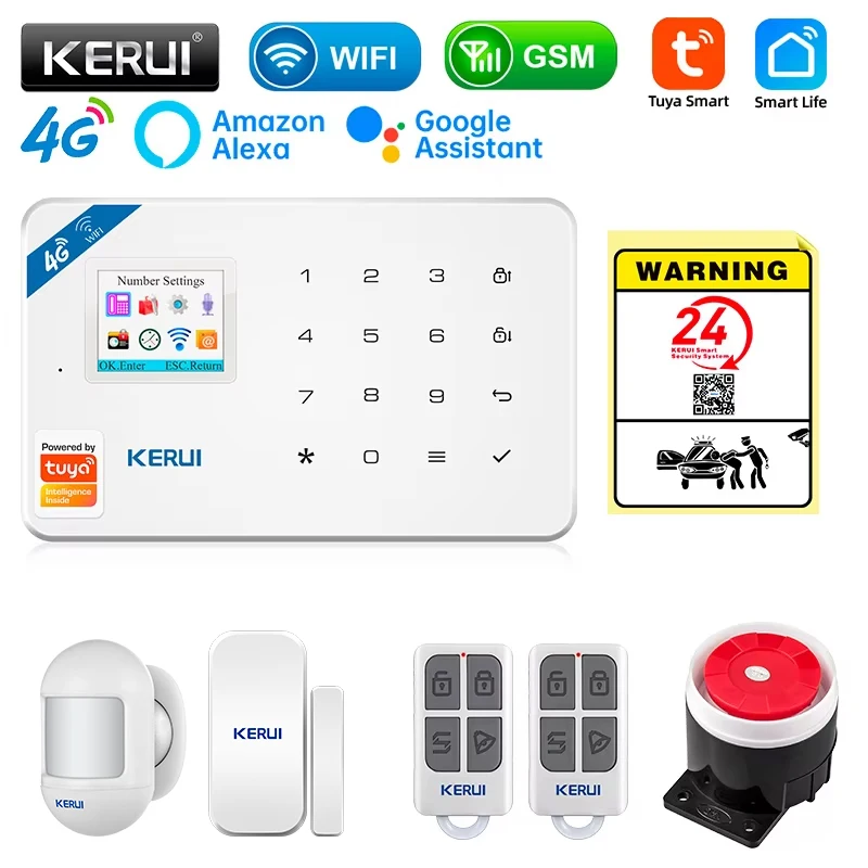 Smart Home Automation Kit - KERUI Alarmsysteem Kit W184 4G WIFI