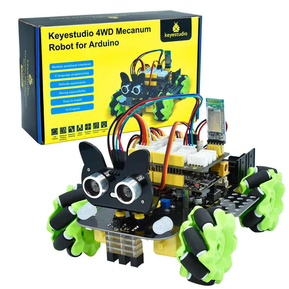 Esp32 Smart Home Kit - Keyestudio Mecanum 4WD Robotauto voor Arduino