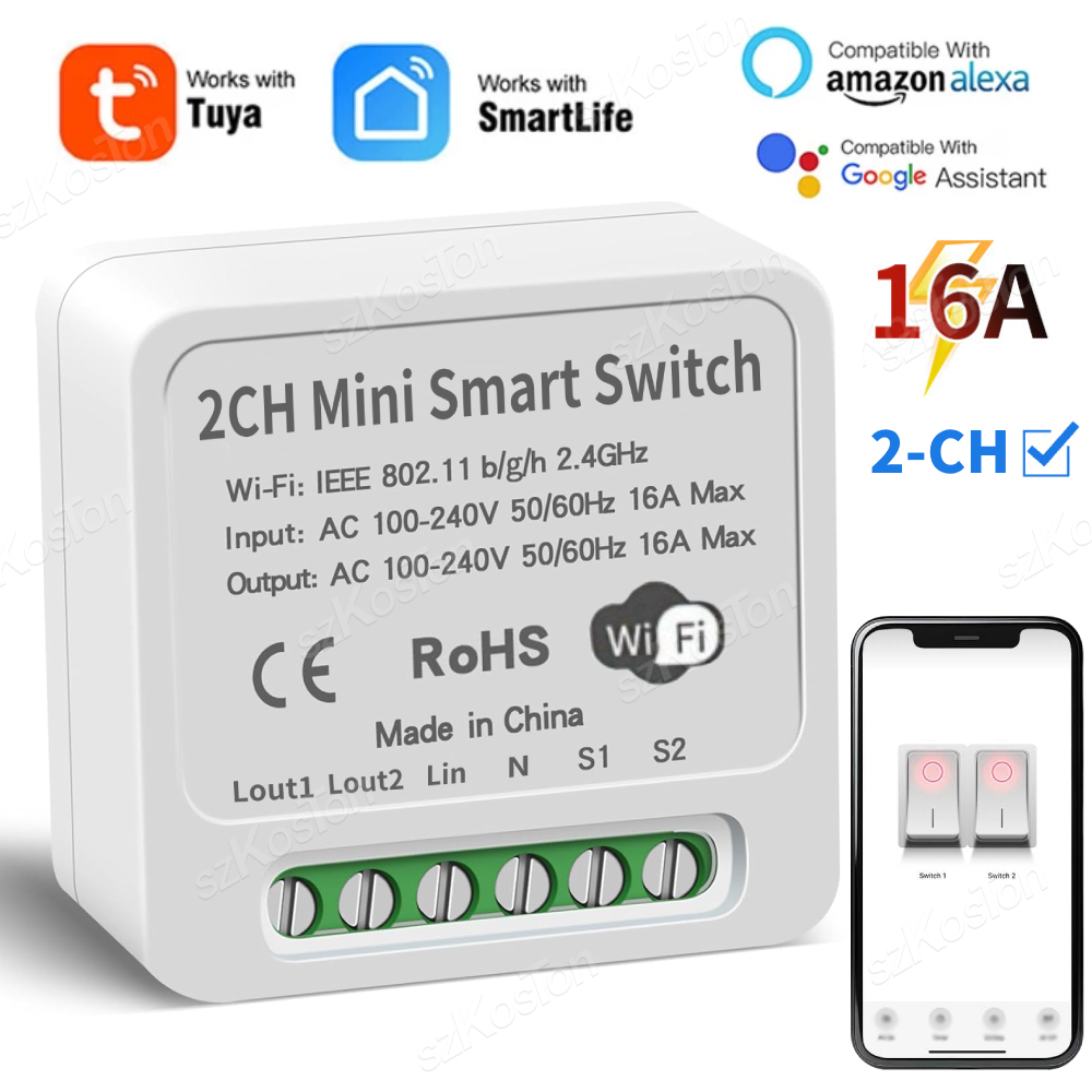 16A Tuya WiFi Smart Switch Mod - Smart Light Switch Wifi recensie en prijs